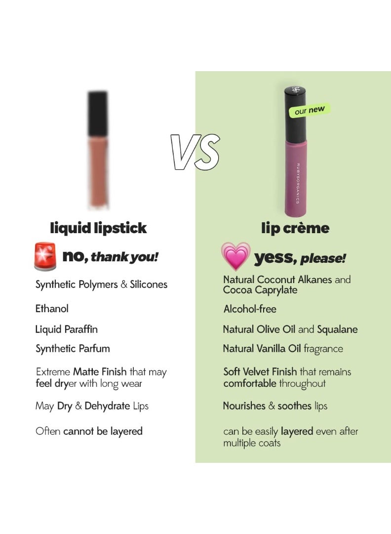 روبيز أورجانيك روج ليكويد عضوي من روبي، قوام كريمي ناعم - خفيف الوزن، شديد الصباغ، لمسة مخملية ناعمة، لون غني طويل الأمد، غير جاف، لجميع أنواع البشرة، خالٍ من السيليكون والبارابين - برالين، 6.5 مل - Image 3